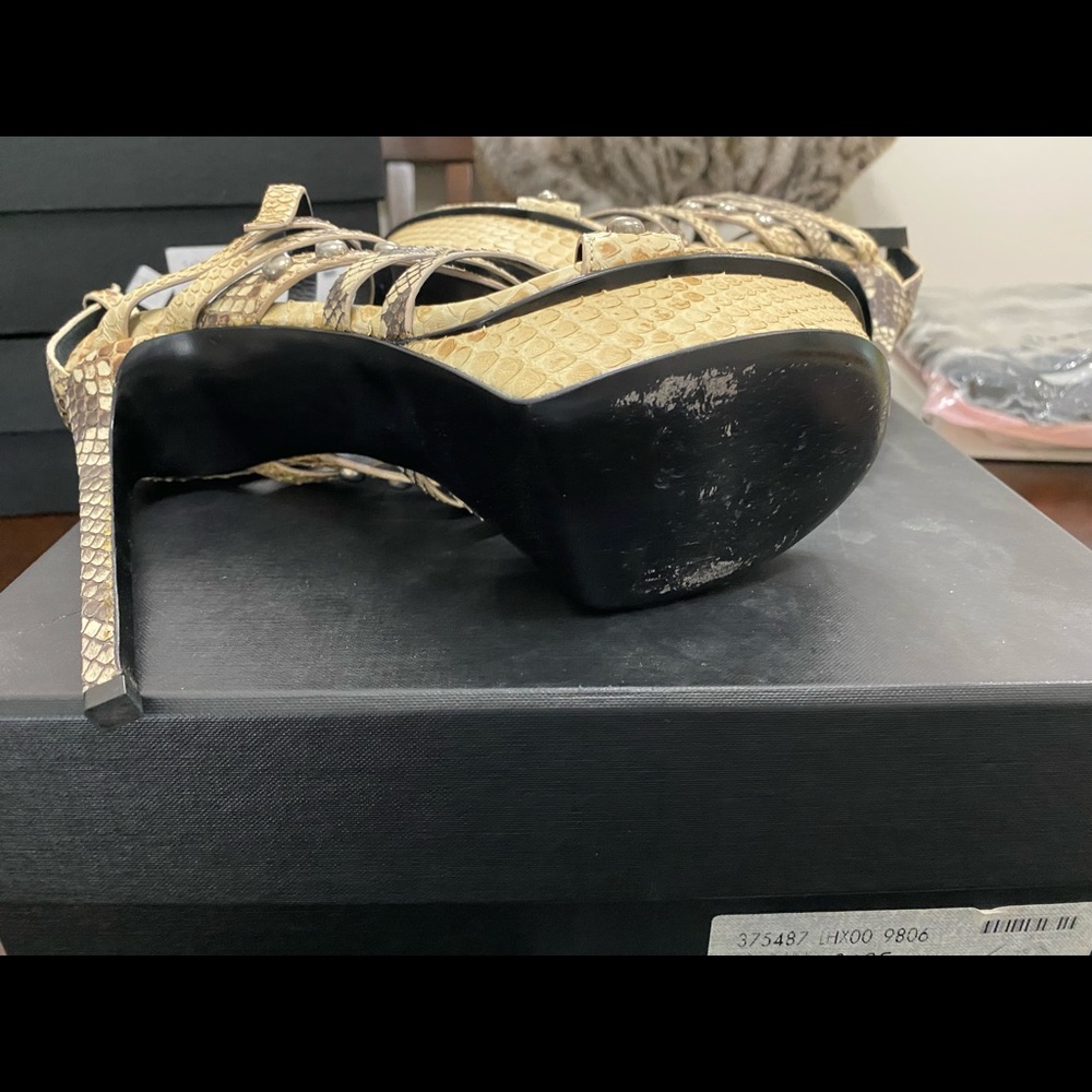 Saint Laurent Beige Python Bianca 105 Sandal - image 2